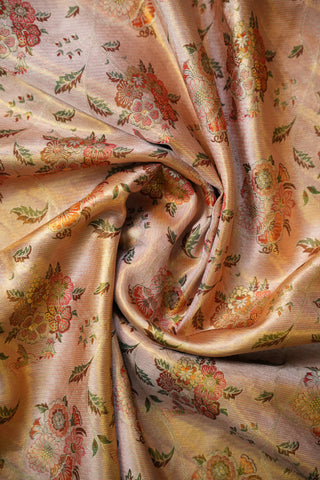 KANCHIPURAM PURE SILK DESIGNER TISSUE BROCADE HANDLOOM SAREE