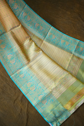 KANCHIPURAM PURE SILK TISSUE BROCADE SAREE