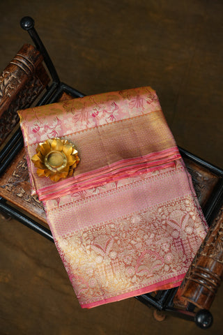 KANCHIPURAM PURE SILK TISSUE BROCADE SAREE