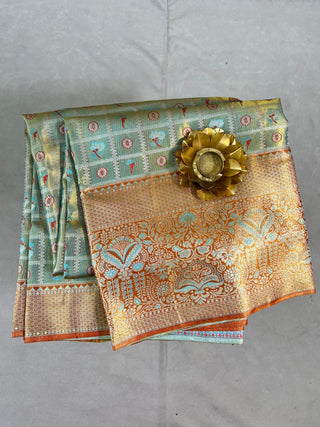 KANCHIPURAM PURE SILK TISSUE HANDLOOM SAREE