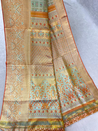 KANCHIPURAM PURE SILK TISSUE HANDLOOM SAREE