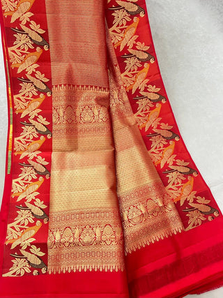 KANCHIPURAM BROCADE PURE SILK HANDLOOM SAREE