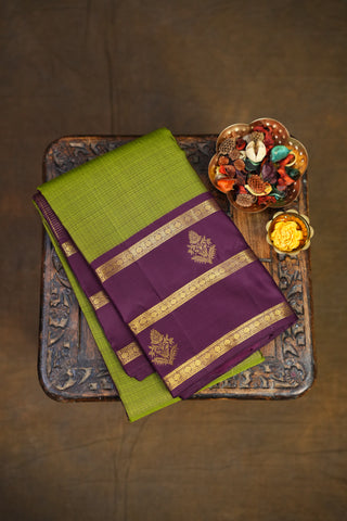 KANCHIPURAM PURE SILK CHECKS HANDLOOM SAREE