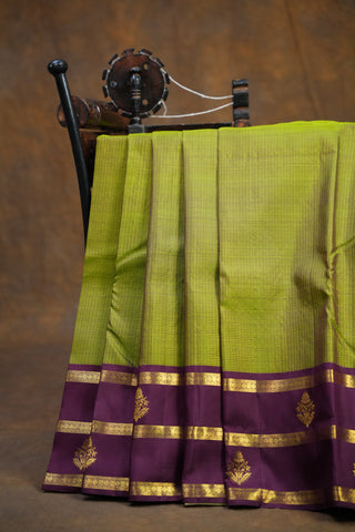 KANCHIPURAM PURE SILK CHECKS HANDLOOM SAREE