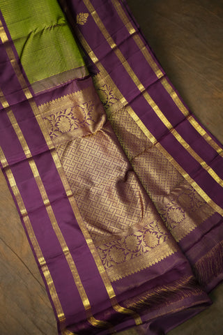 KANCHIPURAM PURE SILK CHECKS HANDLOOM SAREE
