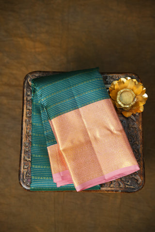 KANCHIPURAM PURE SILK BROCADE HANDLOOM SAREE