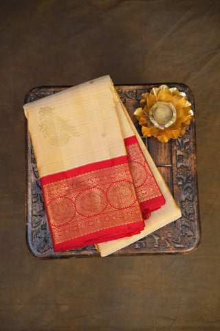 KANCHIPURAM PURE SILK KUTTU BORDER SAREE