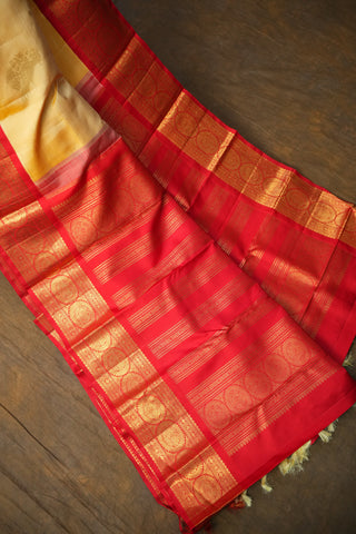 KANCHIPURAM PURE SILK KUTTU BORDER SAREE