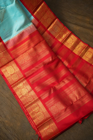 KANCHIPURAM PURE SILK KUTTU BORDER SAREE