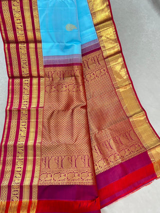 KANCHIPURAM PURE SILK KUTTU BORDER SAREE