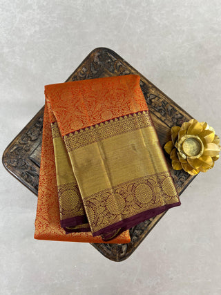 KANCHIPURAM PURE SILK BROCADE HANDLOOM SAREE