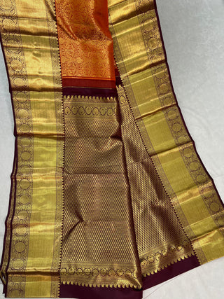 KANCHIPURAM PURE SILK BROCADE HANDLOOM SAREE