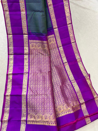 KANCHIPURAM PURE SILK CHECKS HANDLOOM SAREE