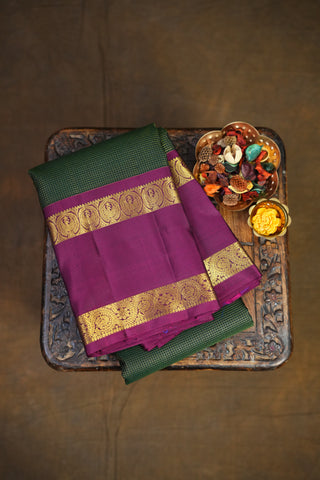 KANCHIPURAM PURE SILK CHECKS HANDLOOM SAREE