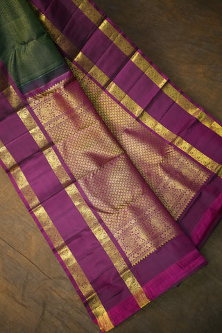 KANCHIPURAM PURE SILK CHECKS HANDLOOM SAREE