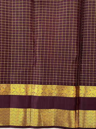 KANCHIPURAM PURE  SILK CHECKS HANDLOOM SAREE