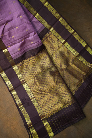 KANCHIPURAM PURE SILK CHECKS HANDLOOM SAREE