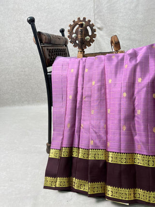 KANCHIPURAM PURE SILK CHECKS HANDLOOM SAREE