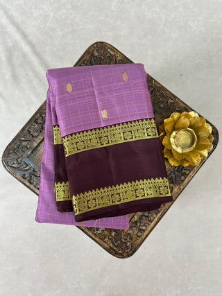 KANCHIPURAM PURE SILK CHECKS HANDLOOM SAREE