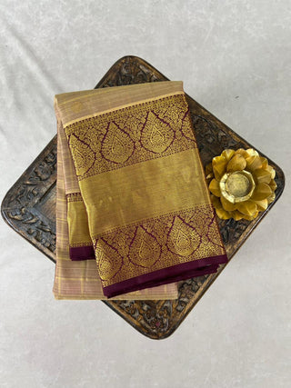 KANCHIPURAM PURE SILK CHECKS HANDLOOM SAREE