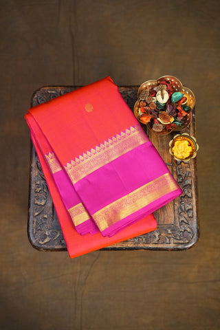 KANCHIPURAM PURE SILK GAP BORDER SAREE