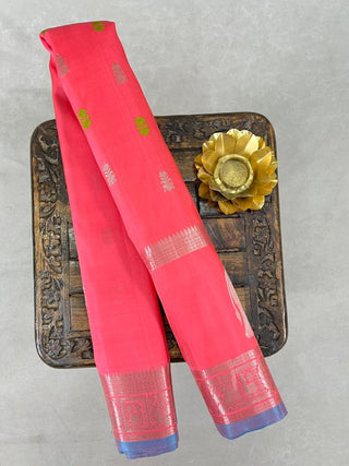 GADWAL PURE SILK GAP BORDER HANDLOOM SAREE