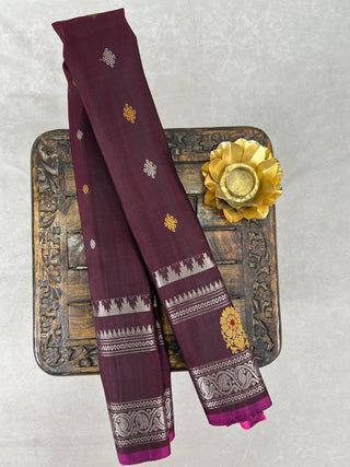 GADWAL PURE SILK GAP BORDER HANDLOOM SAREE