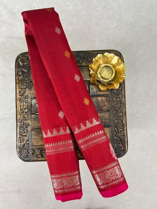 GADWAL PURE SILK GAP BORDER HANDLOOM SAREE