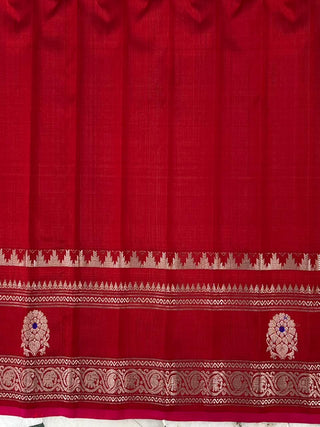 GADWAL PURE SILK GAP BORDER HANDLOOM SAREE