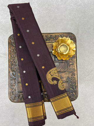 GADWAL PURE SILK MEENA BUTTA BORDER HANDLOOM SAREE