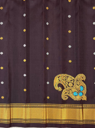 GADWAL PURE SILK MEENA BUTTA BORDER HANDLOOM SAREE