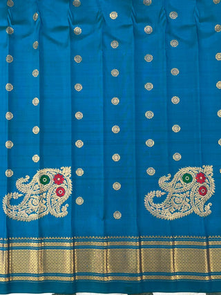 GADWAL PURE SILK MEENA BUTTA BORDER HANDLOOM SAREE