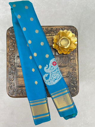 GADWAL PURE SILK MEENA BUTTA BORDER HANDLOOM SAREE