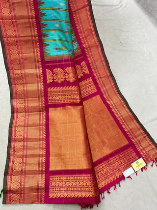 GADWAL PURE SILK CHECKS HANDLOOM SAREE