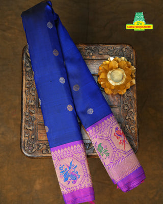 GADWAL PURE SILK MEENAKARI TURNING BORDER SAREE