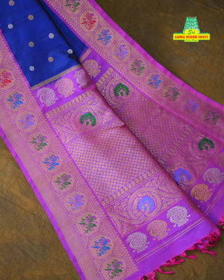 GADWAL PURE SILK MEENAKARI TURNING BORDER SAREE