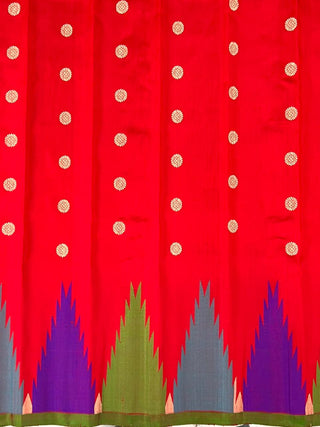 GADWAL PURE SILK TEMPLE BORDER HANDLOOM SAREE