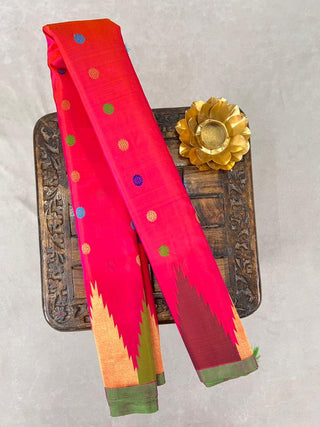 GADWAL PURE SILK TEMPLE BORDER HANDLOOM SAREE