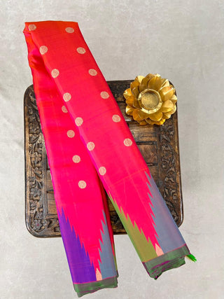 GADWAL PURE SILK TEMPLE BORDER HANDLOOM SAREE