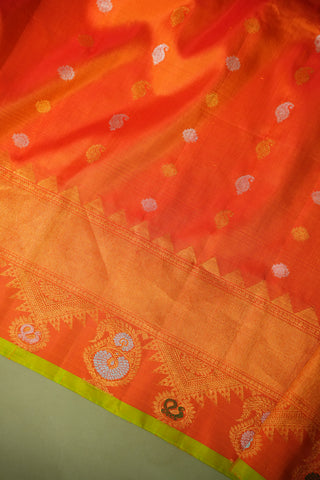 GADWAL PURE SILK MEENAKARI TURNING BORDER SAREE