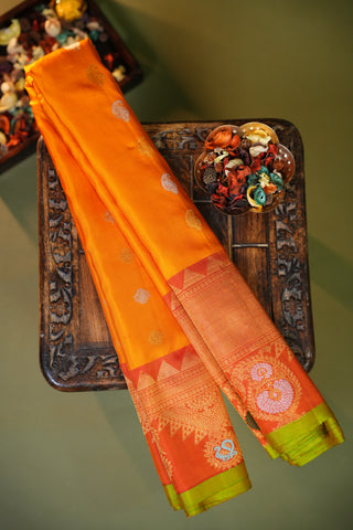 GADWAL PURE SILK MEENAKARI TURNING BORDER SAREE