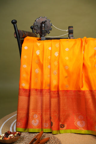 GADWAL PURE SILK MEENAKARI TURNING BORDER SAREE