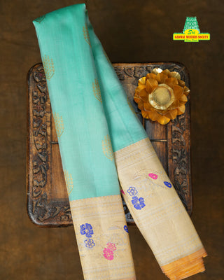 GADWAL PURE SILK MEENAKARI TURNING BORDER SAREE