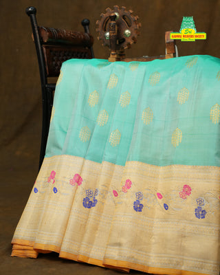 GADWAL PURE SILK MEENAKARI TURNING BORDER SAREE