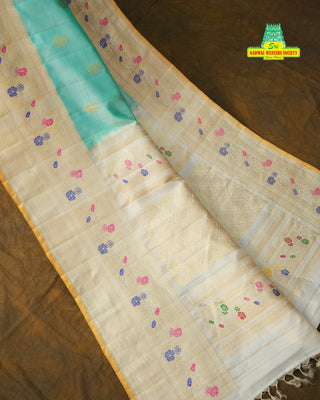 GADWAL PURE SILK MEENAKARI TURNING BORDER SAREE