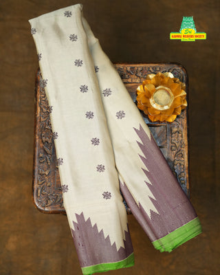 GADWAL PURE SILK TEMPLE BORDER HANDLOOM SAREE