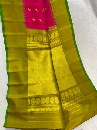 GADWAL PURE SILK PLAIN BORDER HANDLOOM SAREE