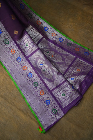 GADWAL PURE SILK MEENAKARI TURNING BORDER SAREE