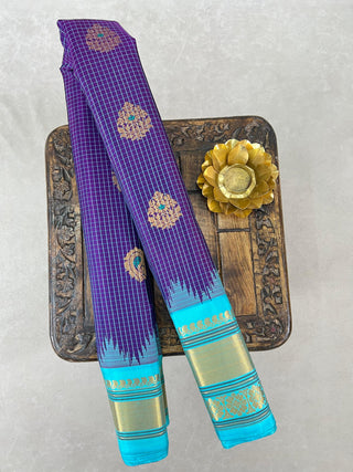 GADWAL PURE SILK CHECKS HANDLOOM SAREE