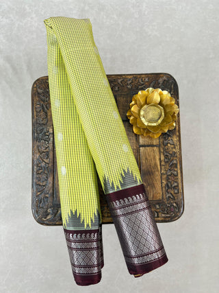 GADWAL PURE SILK CHECKS HANDLOOM SAREE
